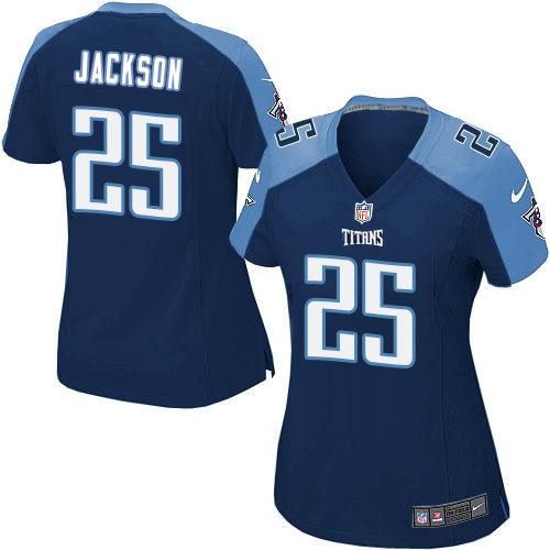 Nike Titans #25 Adoree' Jackson Navy Blue Alternate Women's Stitched NFL Elite Jersey - Click Image to Close